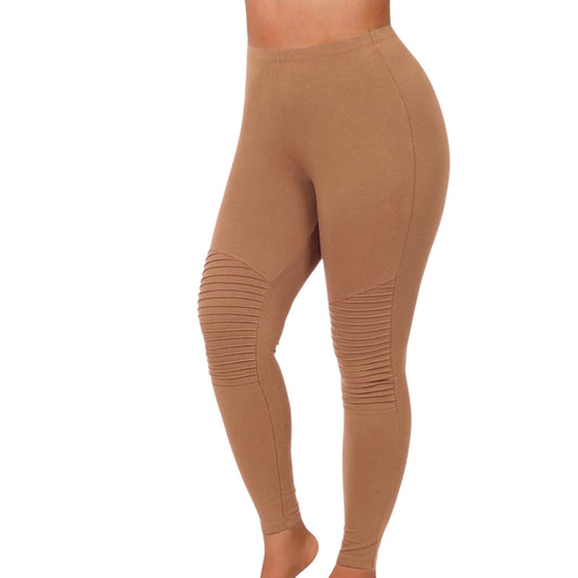 Plus Size Moto Stretch Cotton Leggings