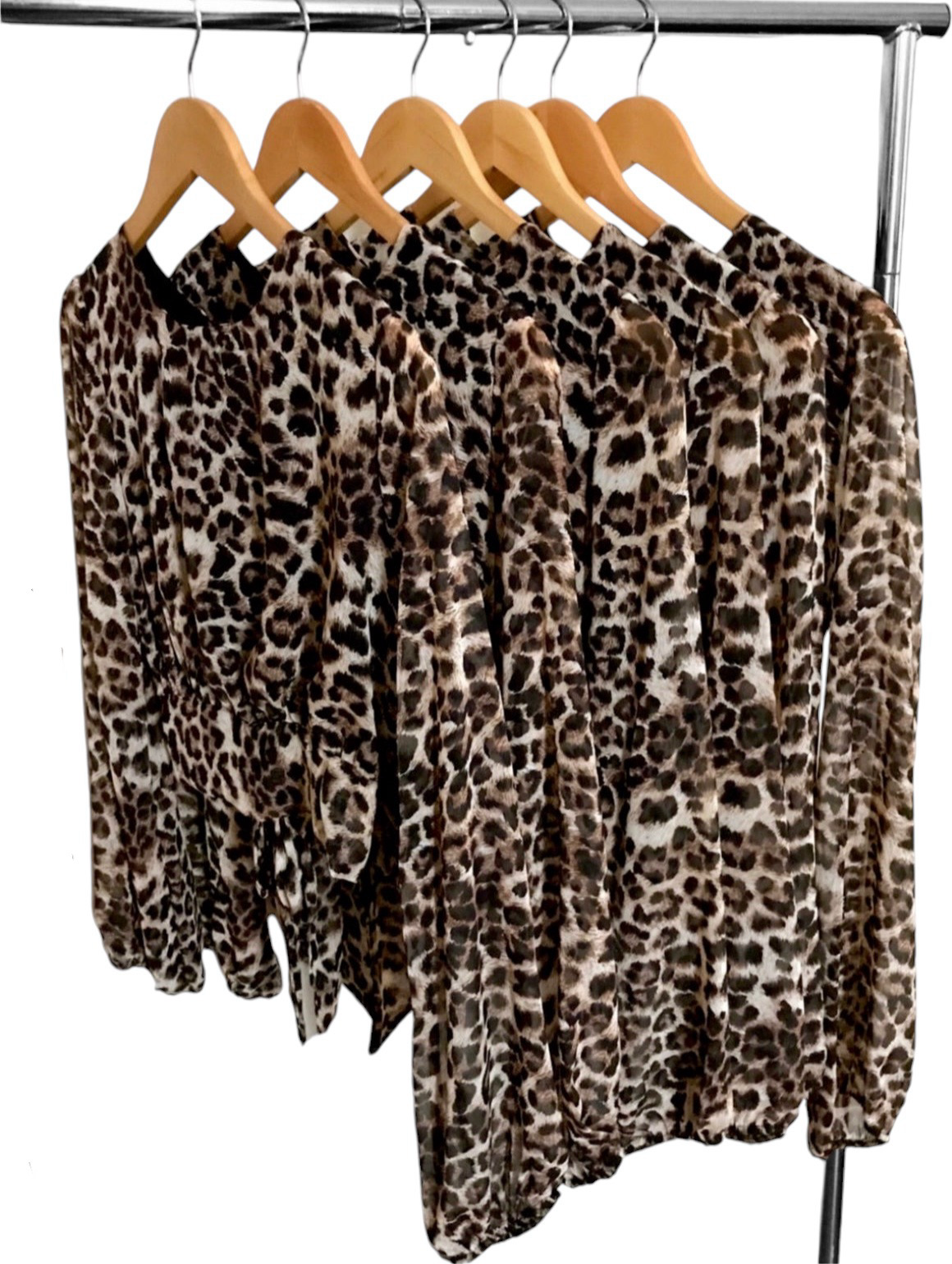 Animal Print Crop Top Open Back Blouse