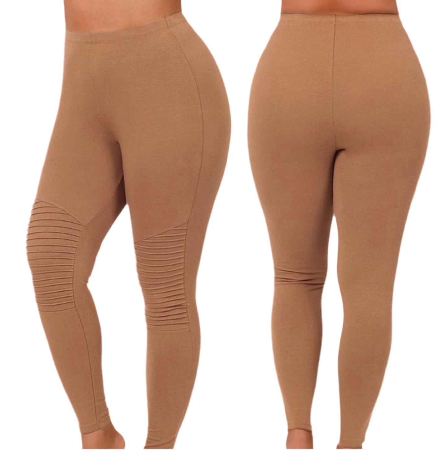 Plus Size Moto Stretch Cotton Leggings