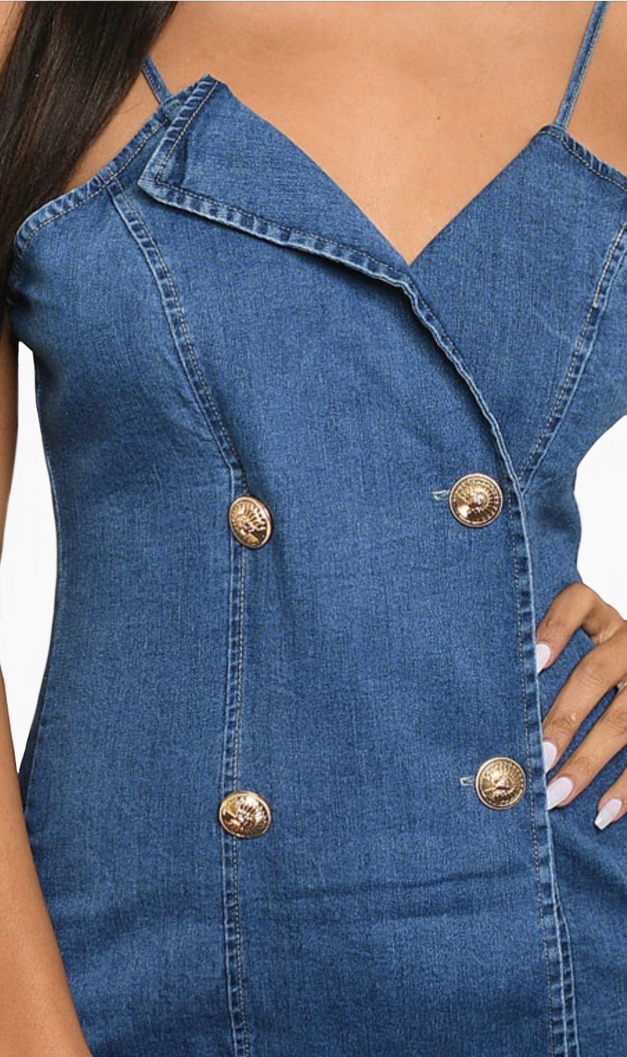 Blue Denim Bodycon Dress - FashionNV