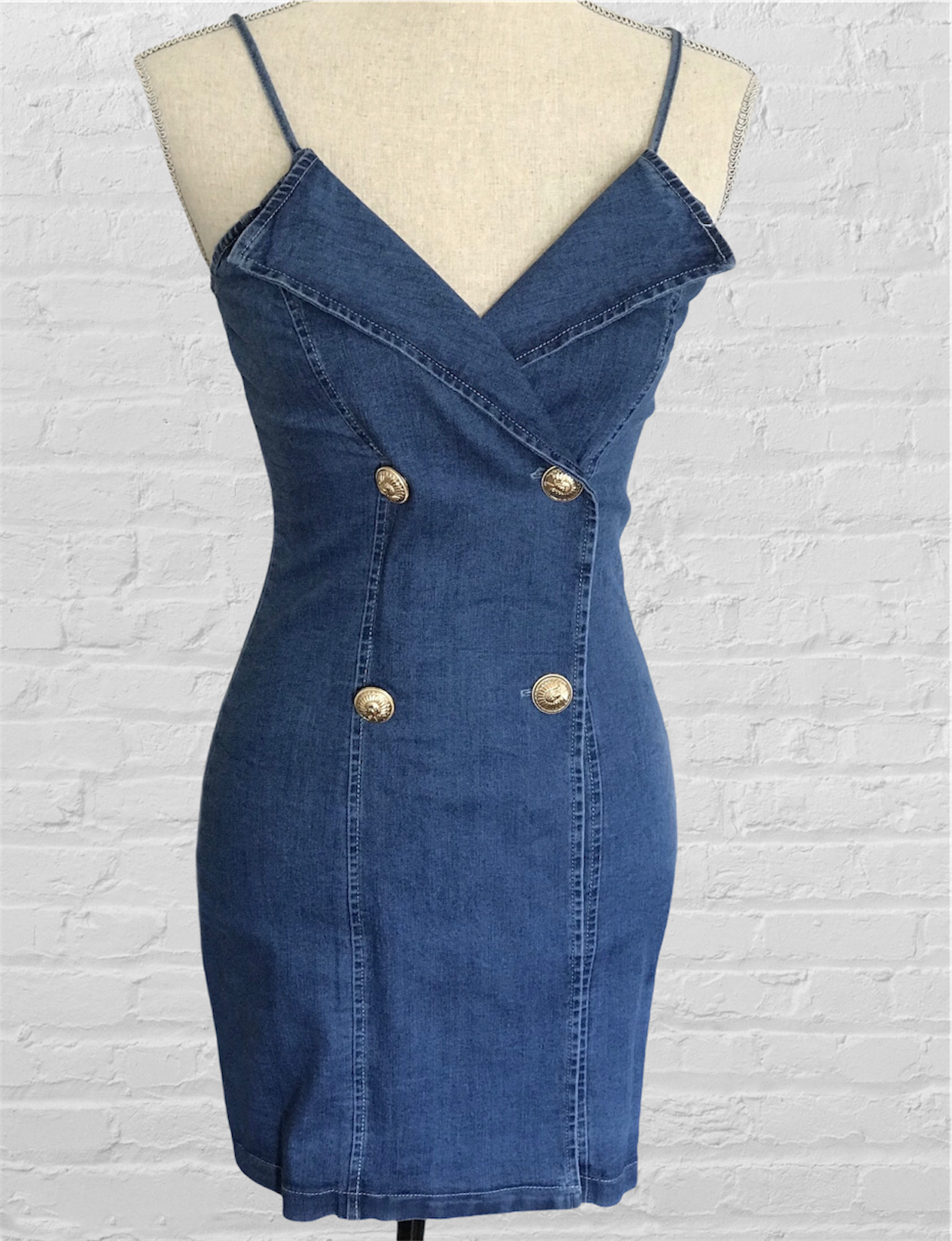 Blue Denim Bodycon Dress - FashionNV